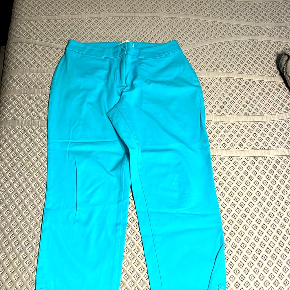 Turquoise stretchy pants